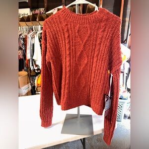 NWT Madden Girl Textured Knit Sweater - Rust